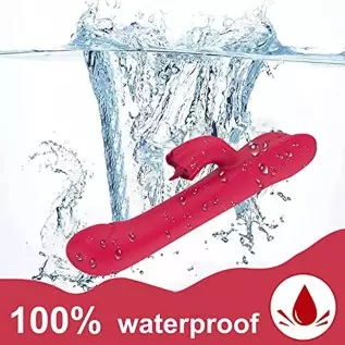 Thrusting Rabbit Vibrator, 9" Triple Action G Spot Vibrator with Independent Clitoral Stimulator, 10 Patterns, Waterproof & Rech Thrusting Rabbit Vibrator, 9" Triple Action G Spot Vibrator with Independent Clitoral Stimulator, 10 Patterns, Waterproof & Rech
