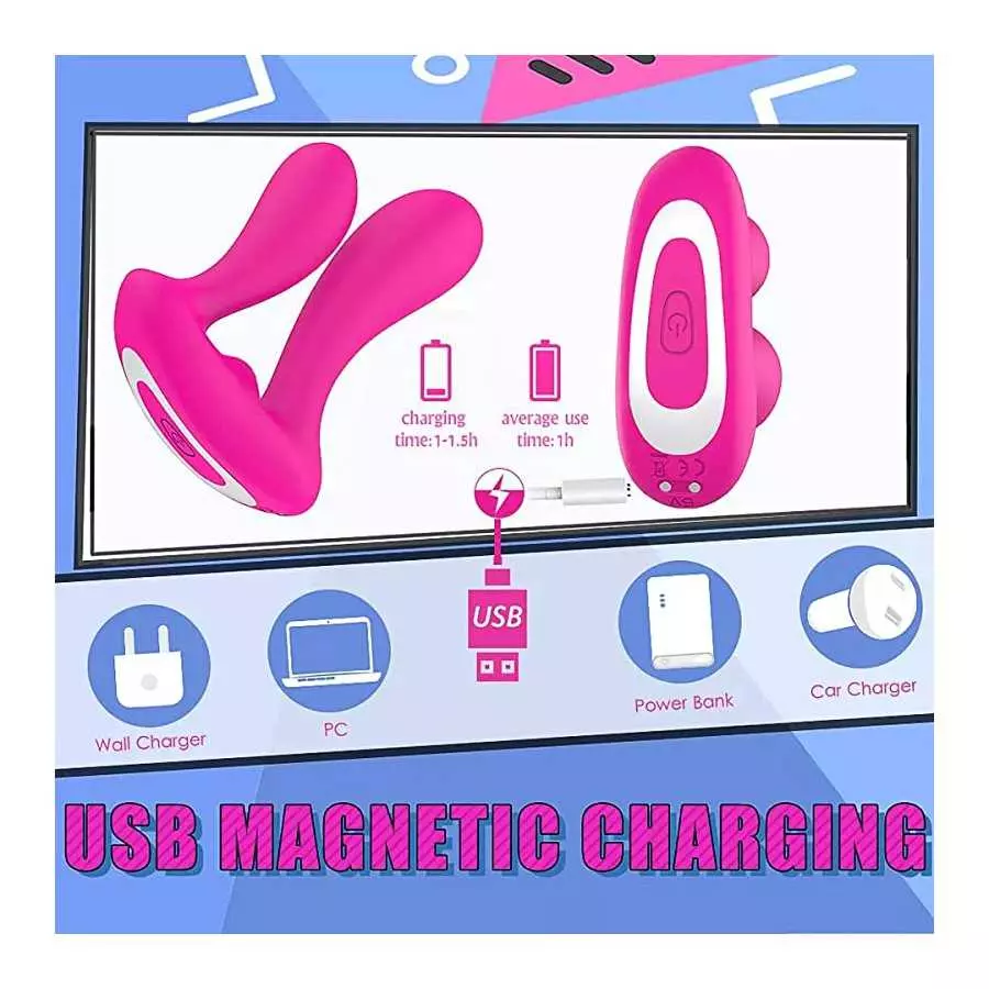 OMEKIIDA Wearable Vibrators, Rechargeable Wireless Remote Control Vibrating, Massager Vibrating Underwear Panty Vibrator Dildo V