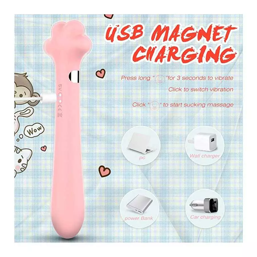 OMEKIIDA Drop Shipping Women's g spot Stimulator Cat Claw Vibrator Nipple Massager Vibrator Sex Toys for Woman (Pink)