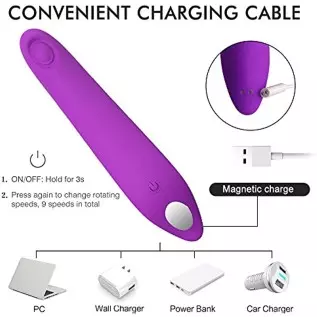 OMEKIIDA Female Masturbator Vibrator Silicone USB Charging with 9 Vibration G Spot Vibrator Massage Sex Toys for Women (Purple)
