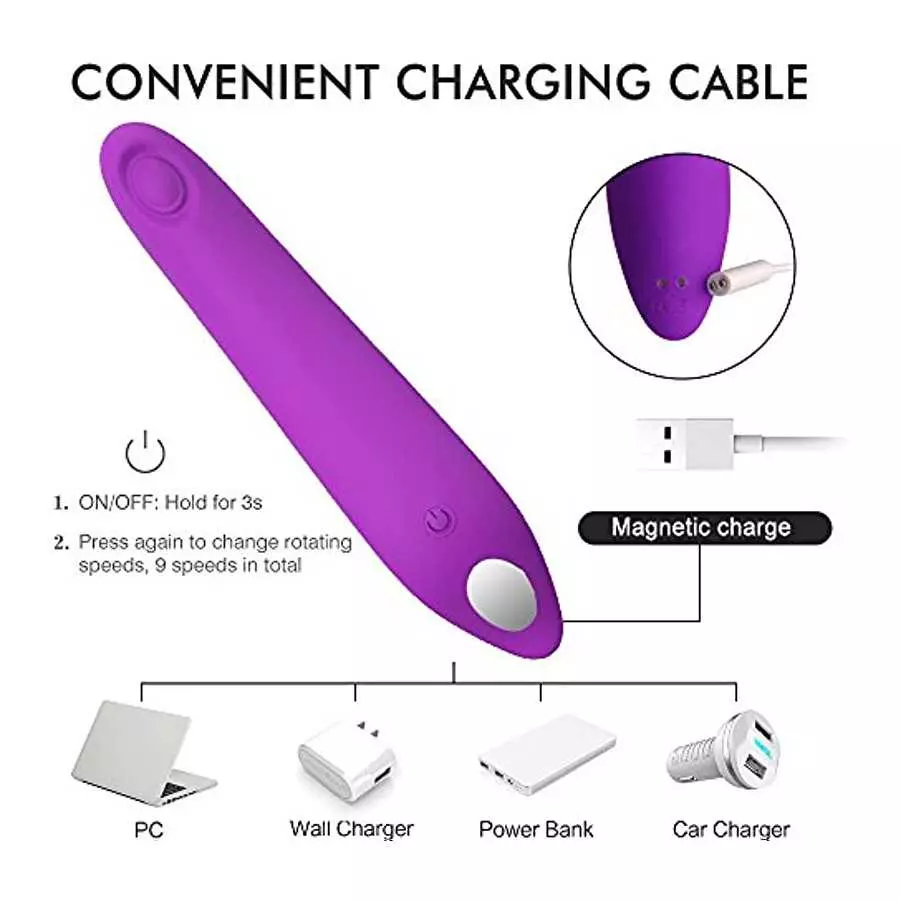 OMEKIIDA Female Masturbator Vibrator Silicone USB Charging with 9 Vibration G Spot Vibrator Massage Sex Toys for Women (Purple)