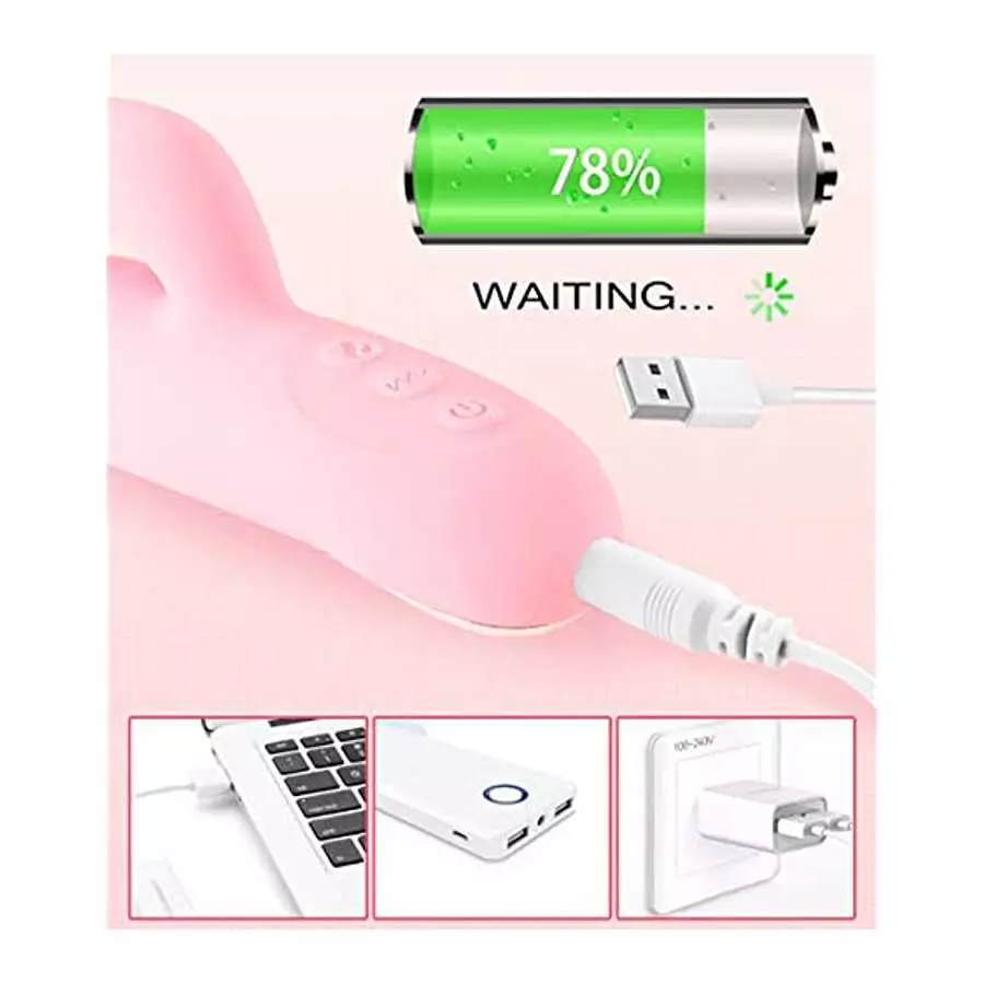 Thrusting G Spot Womens Vibrator Toy Rose for Women Telescopic Sucking Sucker Rabbit pleasurable Heat Heating Swing Vibrating Vi
