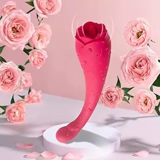 Rose Sex,Rose Toy Vibrator for Women,Tongue Licking Mini Clitoral Vibrator Stimulator with 9 Vibrating Pleasure for Clitoris & N