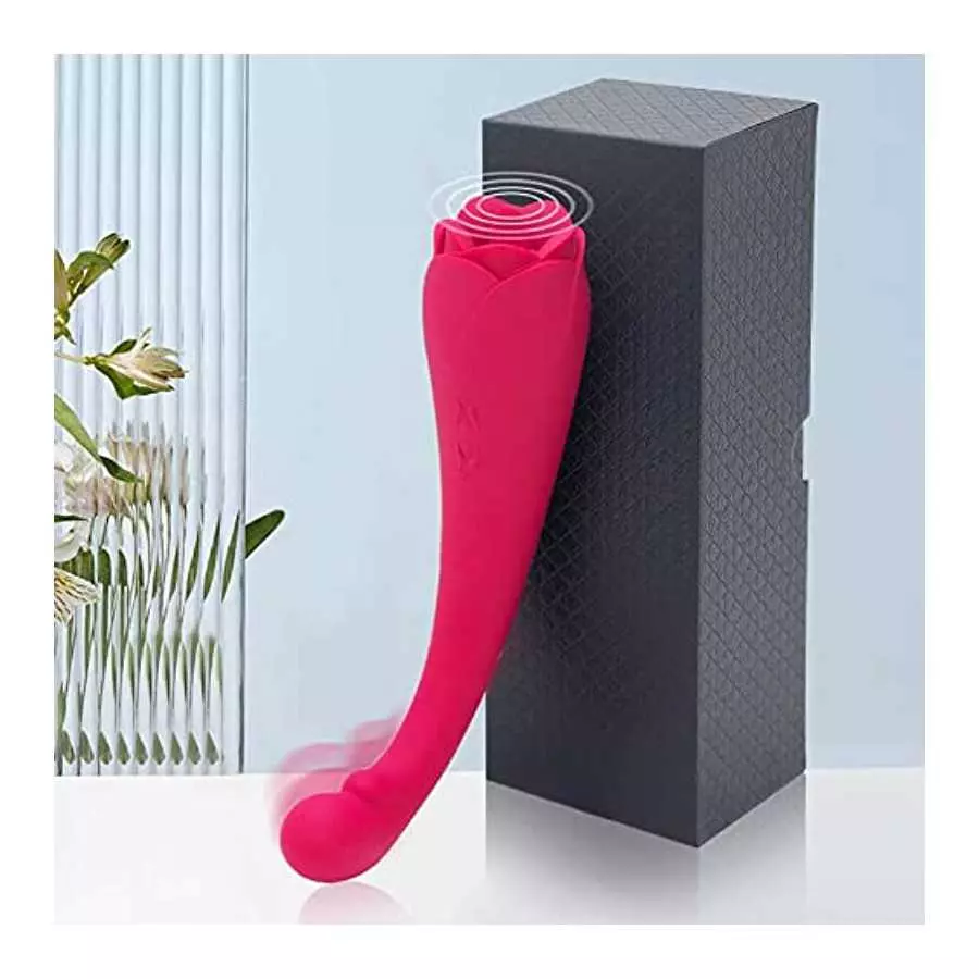 Rose Sex,Rose Toy Vibrator for Women,Tongue Licking Mini Clitoral Vibrator Stimulator with 9 Vibrating Pleasure for Clitoris & N