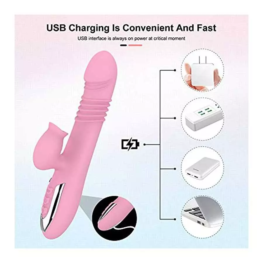 Thrusting G Spot Rabbit Vibrator for Women Sex Toy Couples Rechargeable Vibrations Fun Patterns G-spot Vibrating Vibration Anal 