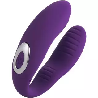 Rechargeable 12-Frequency U-Shaped Vibrator Wearing Vibrator Couple Sex G-spot-Purple