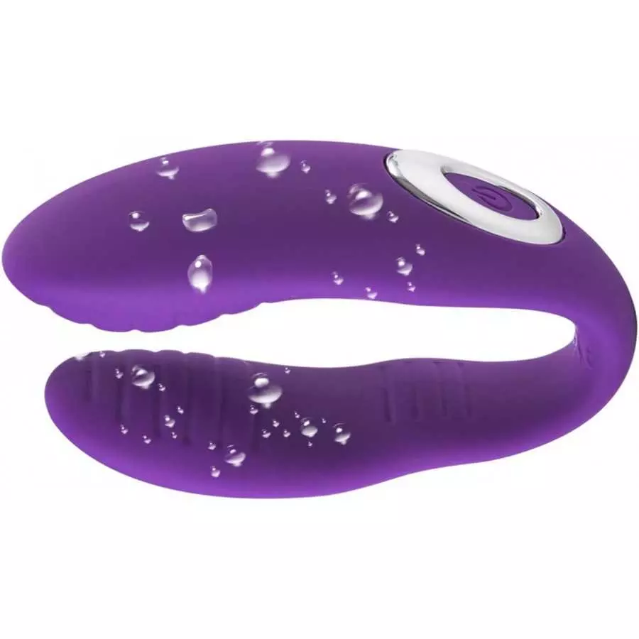 Rechargeable 12-Frequency U-Shaped Vibrator Wearing Vibrator Couple Sex G-spot-Purple