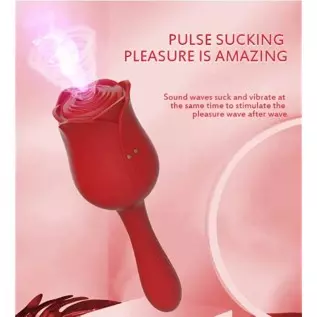 Rose Vibrator, 2 in 1 Rechargeable G Spot Clitoris Stimulator Vibrator, with 10 Vibrations and 10 Frequencies Sucking, Ultra Sof Rose Vibrator, 2 in 1 Rechargeable G Spot Clitoris Stimulator Vibrator, with 10 Vibrations and 10 Frequencies Sucking, Ultra Sof