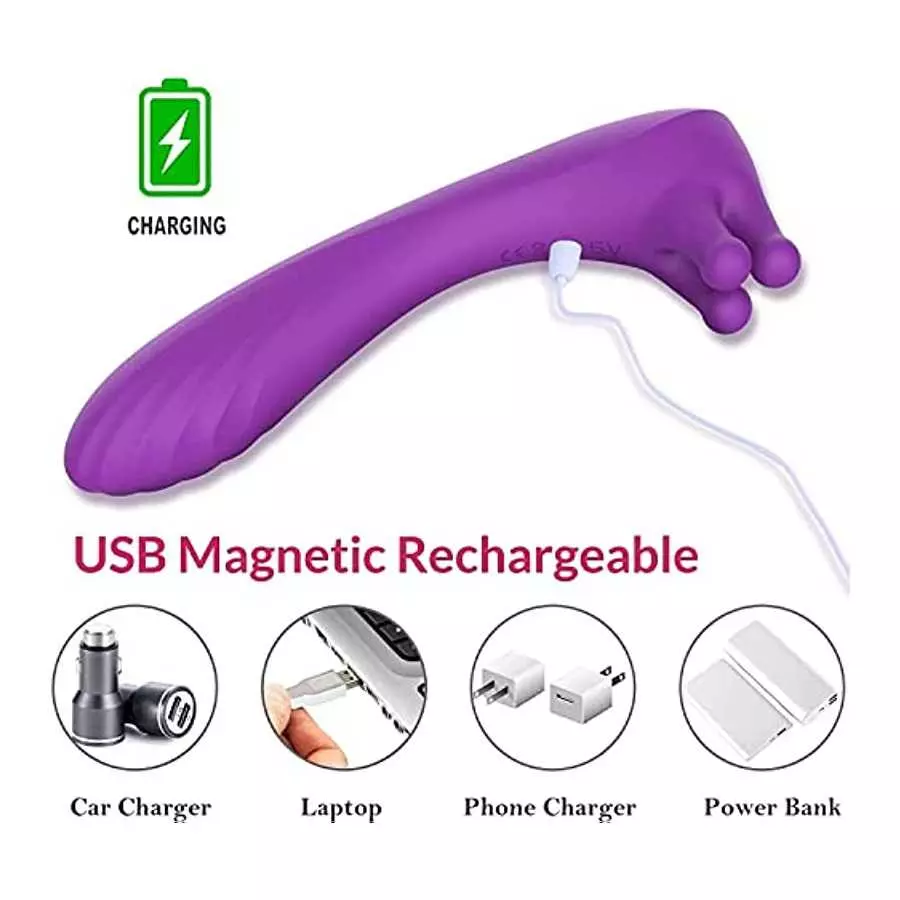 G Spot Vibrator with Innovative Gyrating Clitorals Stimulator, 9 Pleasure Modes, with Trio of Fondling Nubs, Rechargeable Adult 