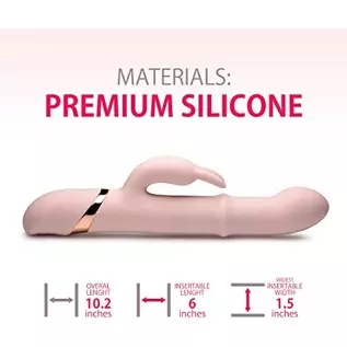 INMI 10x Bunny Sliding Ring Rabbit Vibrator G-Spot Dildo. Sex Toys for Female Pleasure & Couples Toy for Adults. Premium Silicon
