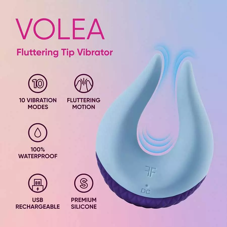 Femme Funn Volea fluttering tips vibrator feel butterflies from head to curling toes. Made from premium silicone Volea’s targete