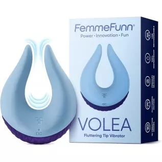Femme Funn Volea fluttering tips vibrator feel butterflies from head to curling toes. Made from premium silicone Volea’s targete