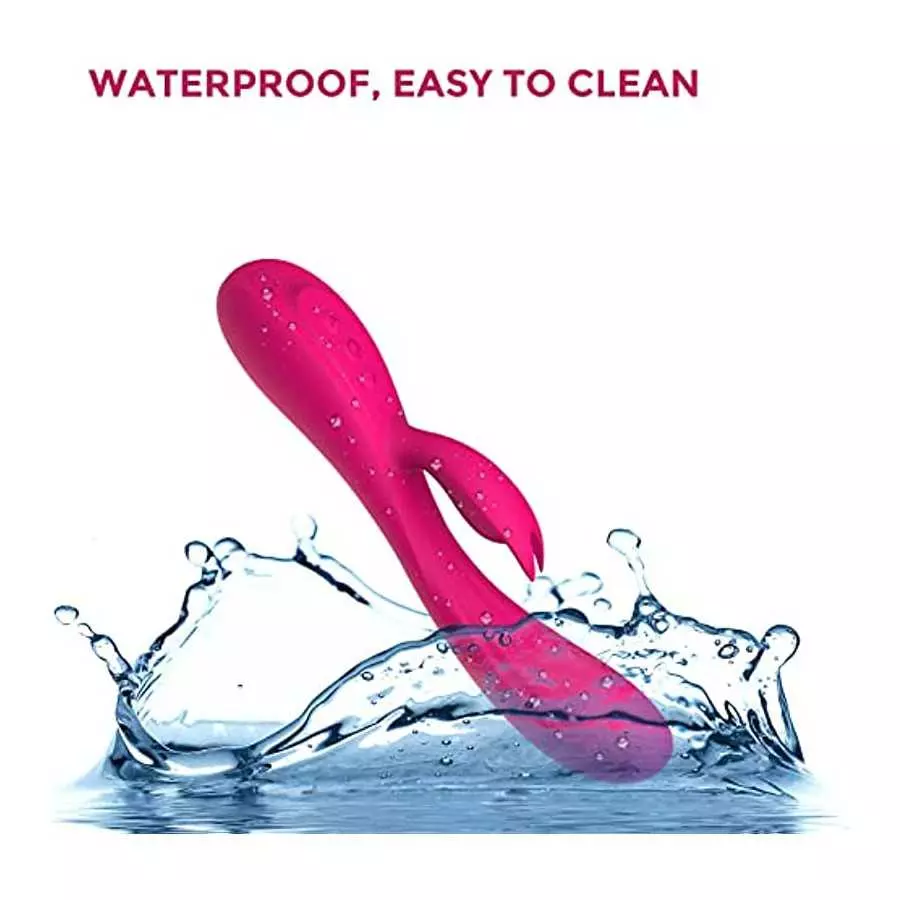 Explorgasm Bunny Vibrator - 8.5" - Clitoris & G Spot Toy - Soft Waterproof Silicone Adult Sex Machine w/ Powerful Vibrations - D