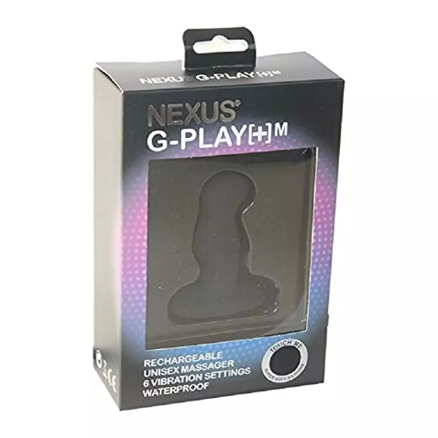 Nexus GPLAYMED+ Unisex Vibrator - Black with Free Bottle of Adult Toy Cleaner