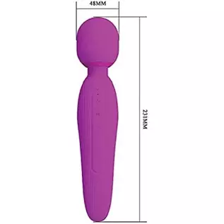 Pretty Love Silicone Rechargeable Wand Vibrator - Fuchsia