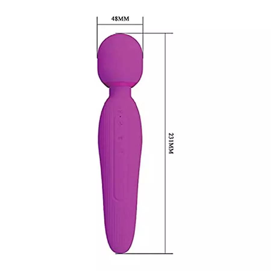 Pretty Love Silicone Rechargeable Wand Vibrator - Fuchsia