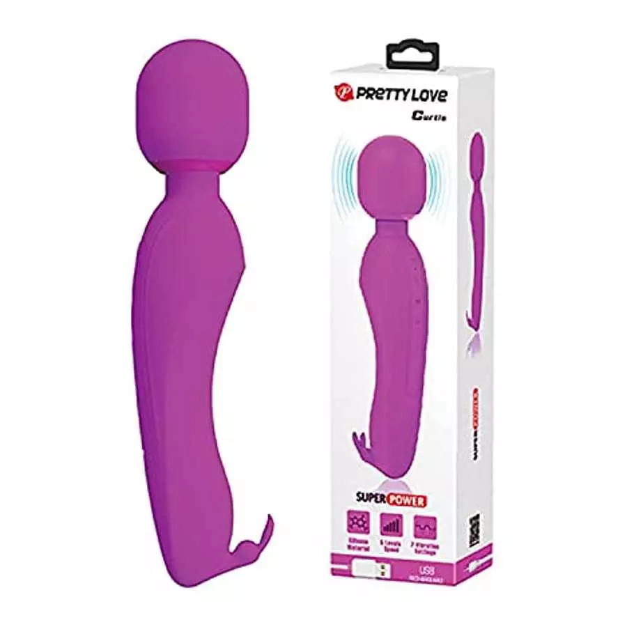 Pretty Love Silicone Rechargeable Wand Vibrator - Fuchsia
