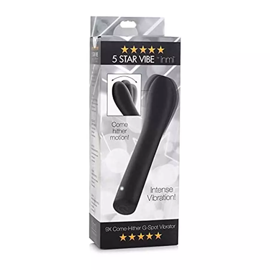 Inmi 5 Star 9X Come-Hither G-spot Silicone Vibrator - Black