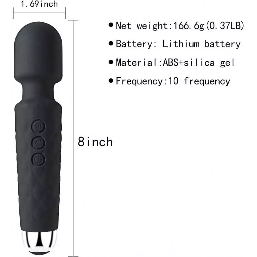 RoHS Wand Massager for Women-Men,8 Speeds & 20 Vibration Patterns, Quiet Modes, Handheld Cordless, Waterproof, for Shoulder, Nec