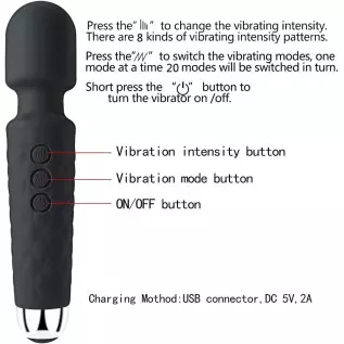 RoHS Wand Massager for Women-Men,8 Speeds & 20 Vibration Patterns, Quiet Modes, Handheld Cordless, Waterproof, for Shoulder, Nec RoHS Wand Massager for Women-Men,8 Speeds & 20 Vibration Patterns, Quiet Modes, Handheld Cordless, Waterproof, for Shoulder, Nec