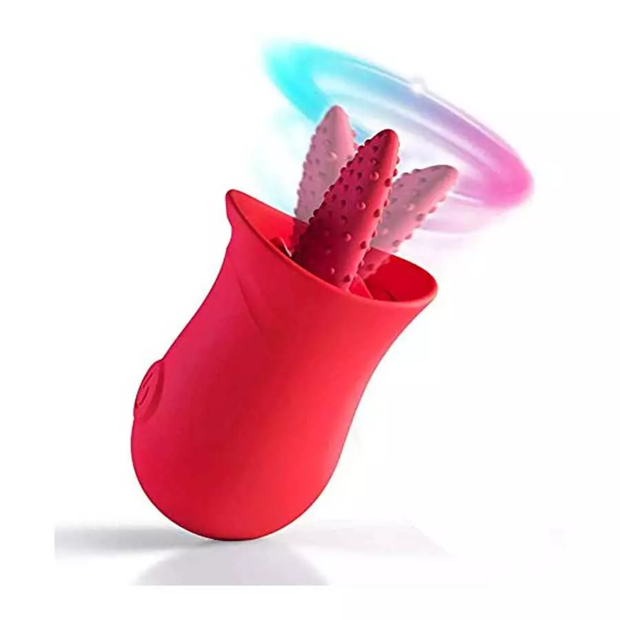 redcolourful Sex Toy for Adult Couple, Clitoris Vibrators G Spot Silicone Vibrator with Tongue Licking Nipple Stimulator 10 Vibr