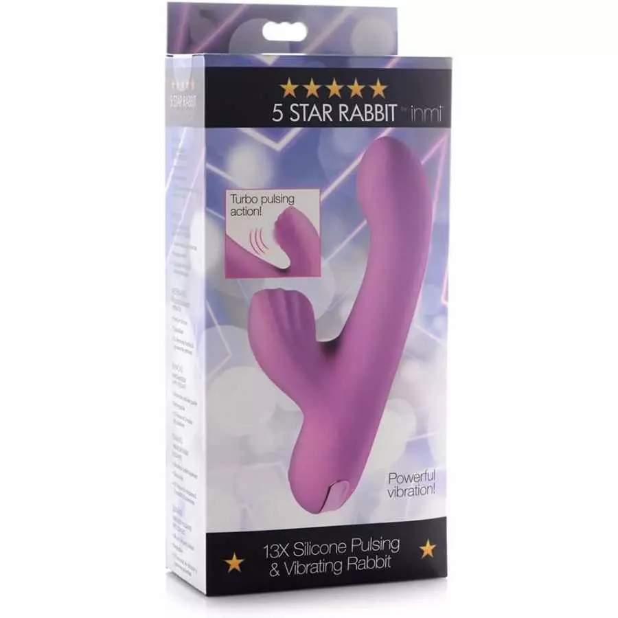 Inmi Inmi 5 Star 13X Silicone Pulsing & Vibrating Rabbit - Black