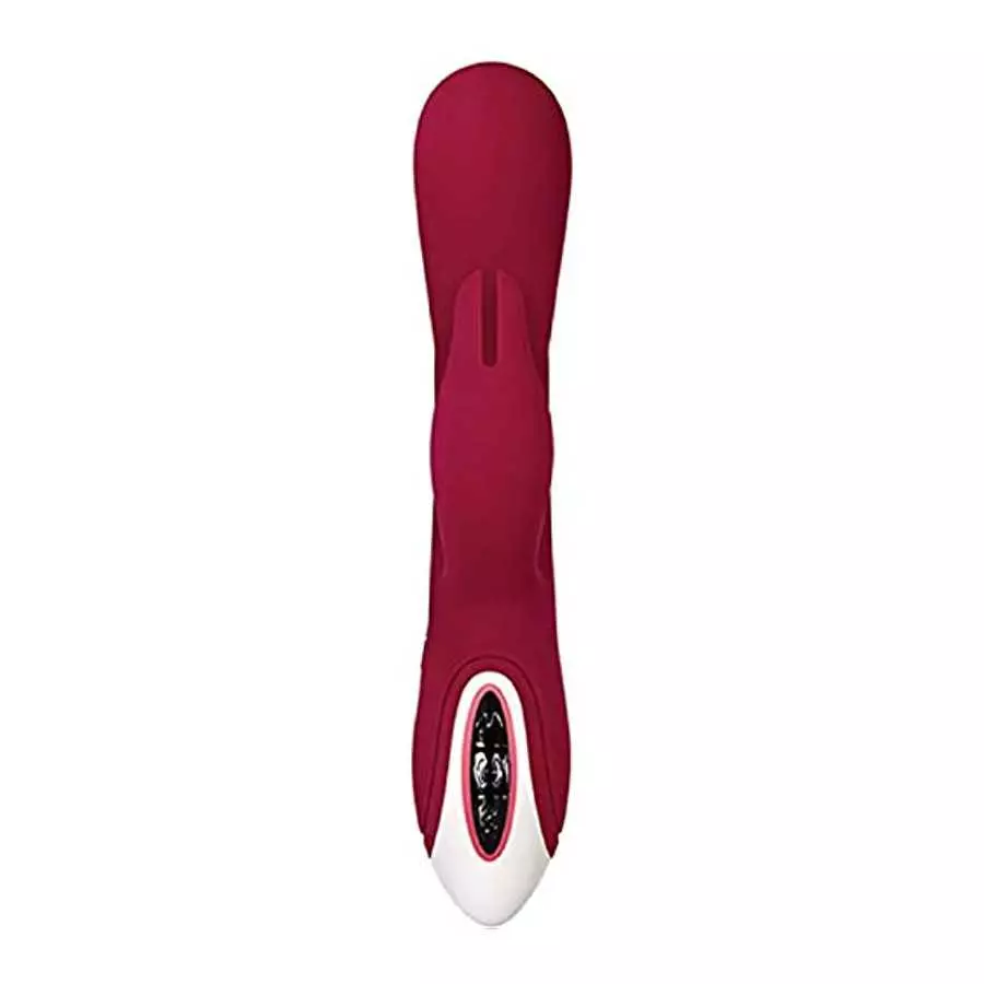 Evolved Love Is Back - Inflatable Rechargeable Silicone Bunny - G-Spot Tip Vibraties & Inflates to Almost 2 Inches - Burgundy wi