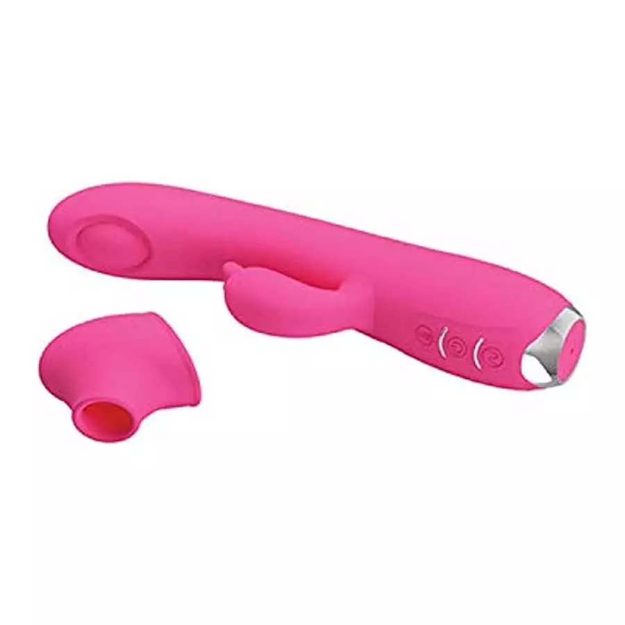 Pretty Love Regina Pulsing Rabbit with Suction Attachment - Pink