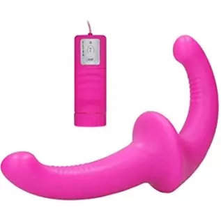 Ouch! by Shots America - Vibrating Silicone Strapless Strapon - Pink