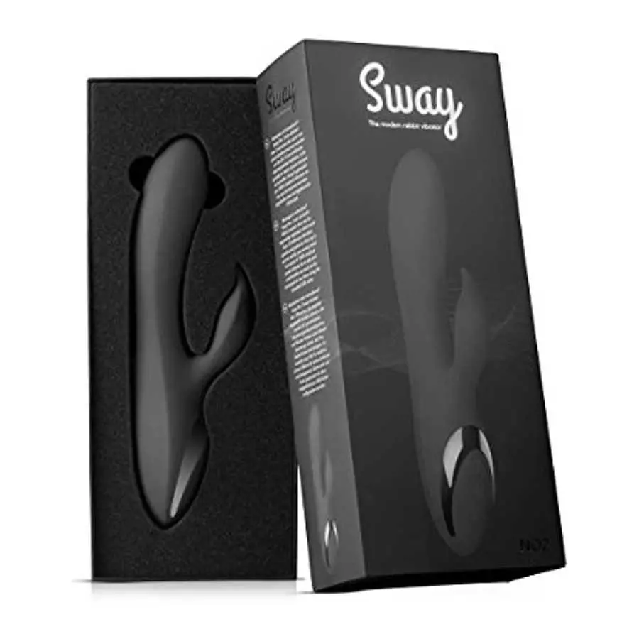 Sway Vibes No. 2 Vibrant Toy Black Therapeutic Cordless Vibrator with 12 Multi-Speed Vibration Modes. 22,5 cm, G Spot Vibrator S