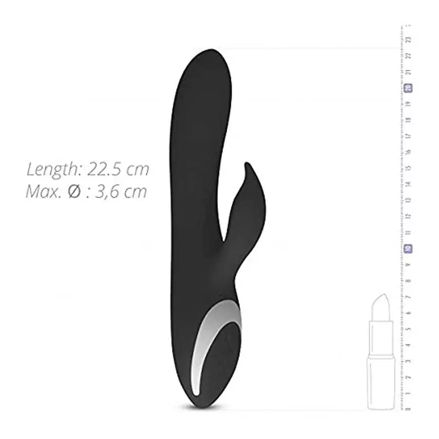 Sway Vibes No. 2 Vibrant Toy Black Therapeutic Cordless Vibrator with 12 Multi-Speed Vibration Modes. 22,5 cm, G Spot Vibrator S