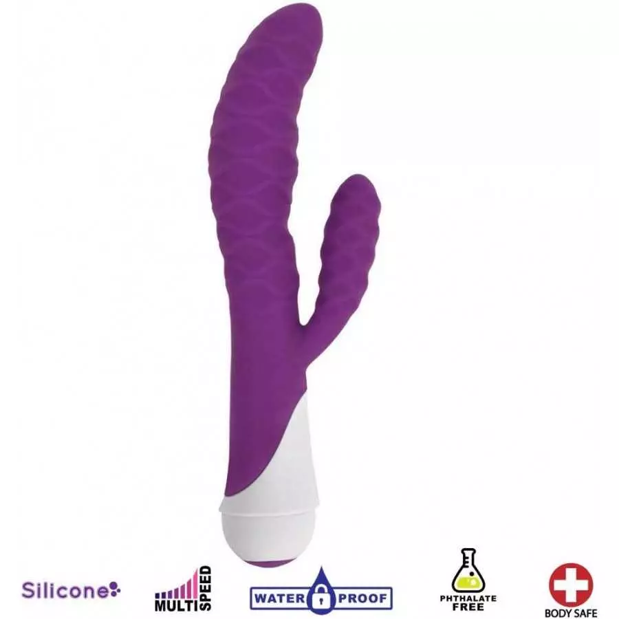 Ivy 20x Wavy Silicone Rabbit Vibe- Purple