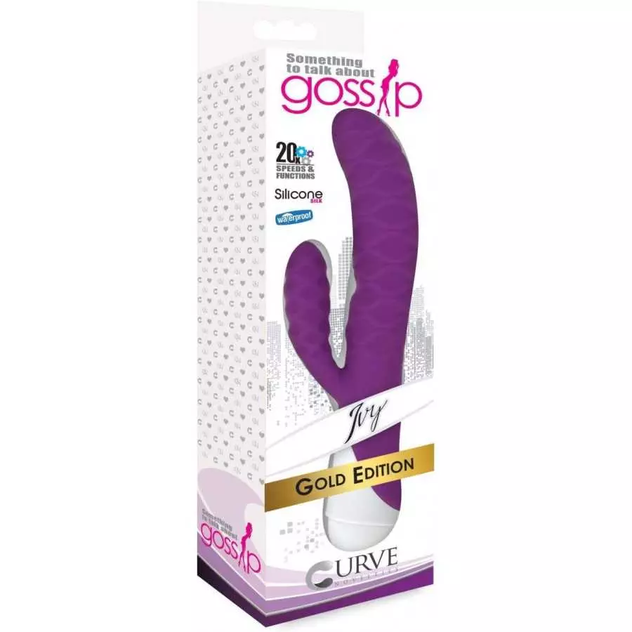 Ivy 20x Wavy Silicone Rabbit Vibe- Purple