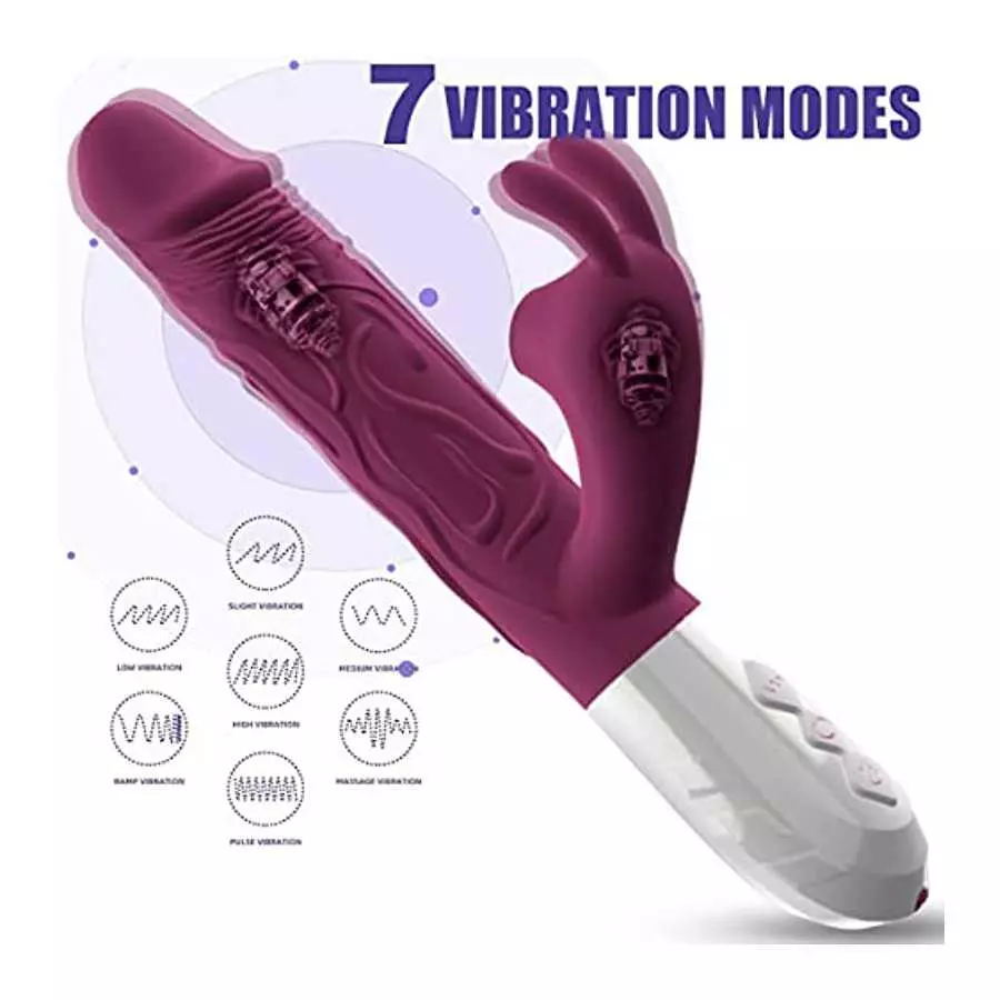 Realistic Rabbit Vibrator Dildo for Women Vaginal Health G Spot Vibrator with Bunny Ears 7 Vibrations,Waterproof Clitoral Stimul