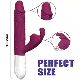 Realistic Rabbit Vibrator Dildo for Women Vaginal Health G Spot Vibrator with Bunny Ears 7 Vibrations,Waterproof Clitoral Stimul