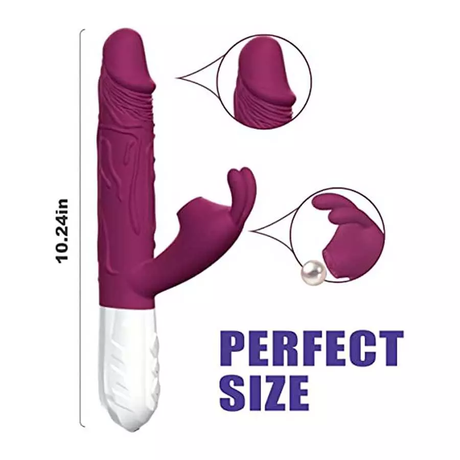 Realistic Rabbit Vibrator Dildo for Women Vaginal Health G Spot Vibrator with Bunny Ears 7 Vibrations,Waterproof Clitoral Stimul