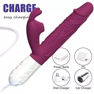 Realistic Rabbit Vibrator Dildo for Women Vaginal Health G Spot Vibrator with Bunny Ears 7 Vibrations,Waterproof Clitoral Stimul