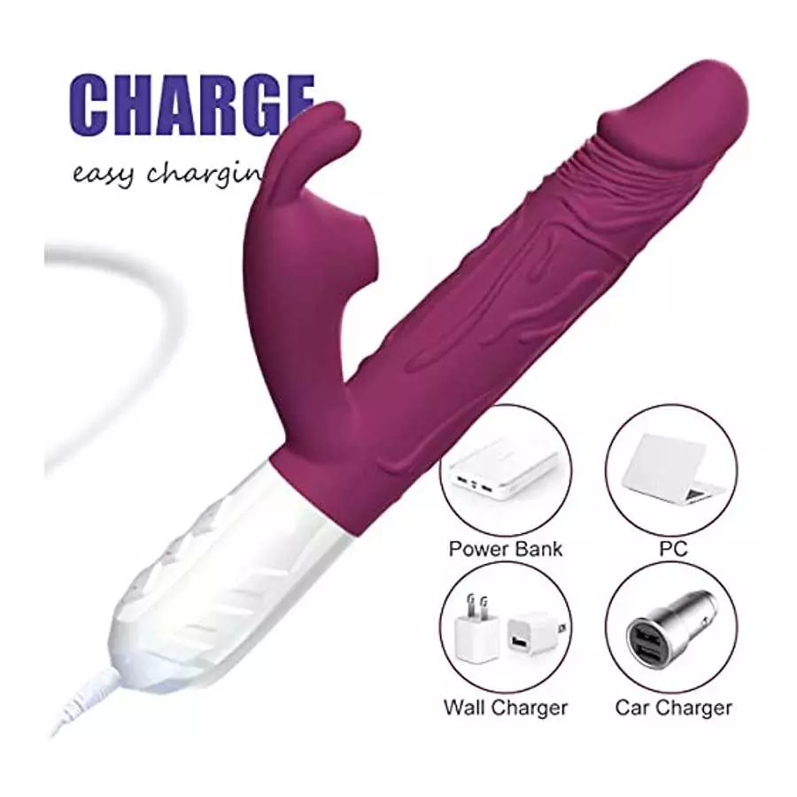 Realistic Rabbit Vibrator Dildo for Women Vaginal Health G Spot Vibrator with Bunny Ears 7 Vibrations,Waterproof Clitoral Stimul