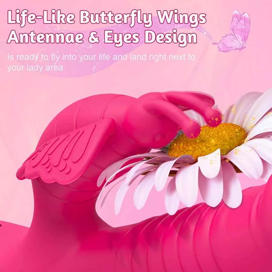 Beaded Thrusting Rabbit Vibrator - BOMBEX William, 9.8" Triple Action G Spot Vibrator with Independent Clitoral Stimulator, 10 P