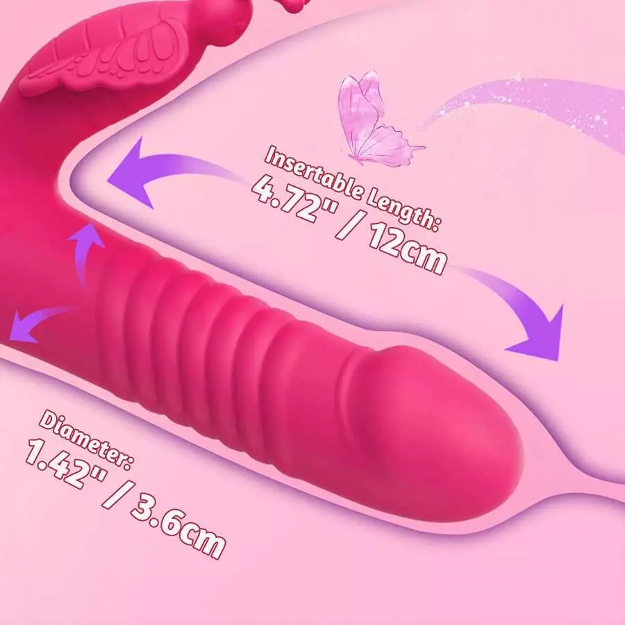 Beaded Thrusting Rabbit Vibrator - BOMBEX William, 9.8" Triple Action G Spot Vibrator with Independent Clitoral Stimulator, 10 P
