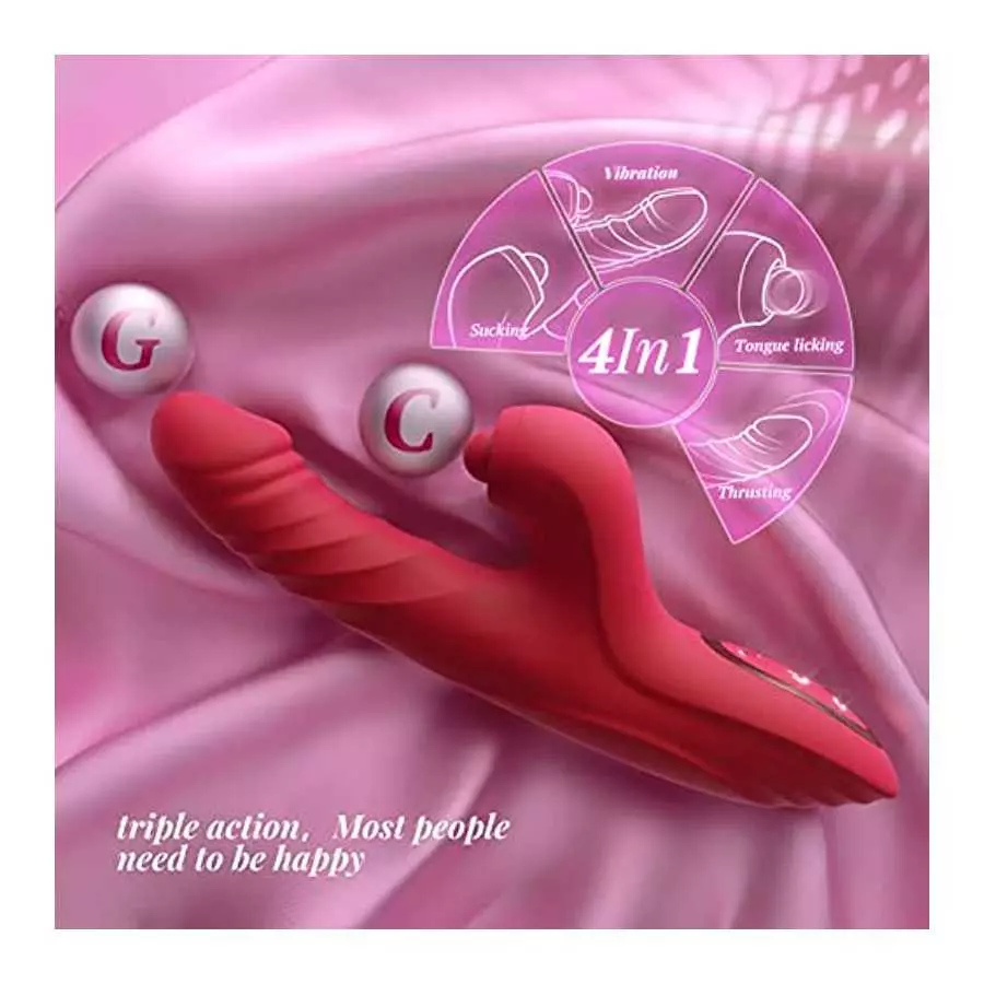 Rabbit Vibrator Thrusting Dildo for Women - Sex Toys Thrusting Vibrator Clitoral Stimulator with 10 Vibration 7 Thrust Mode with