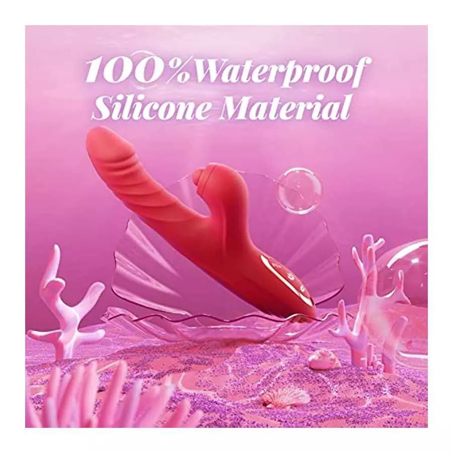 Rabbit Vibrator Thrusting Dildo for Women - Sex Toys Thrusting Vibrator Clitoral Stimulator with 10 Vibration 7 Thrust Mode with