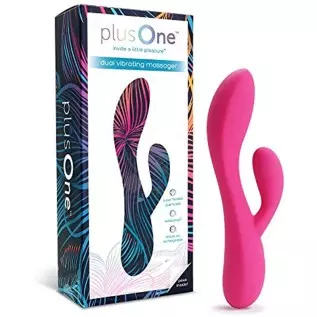 plusOne Rabbit Vibrator for Women - Made of Body-Safe Silicone, Fully Waterproof, USB Rechargeable - Dual Vibrating Massager wit