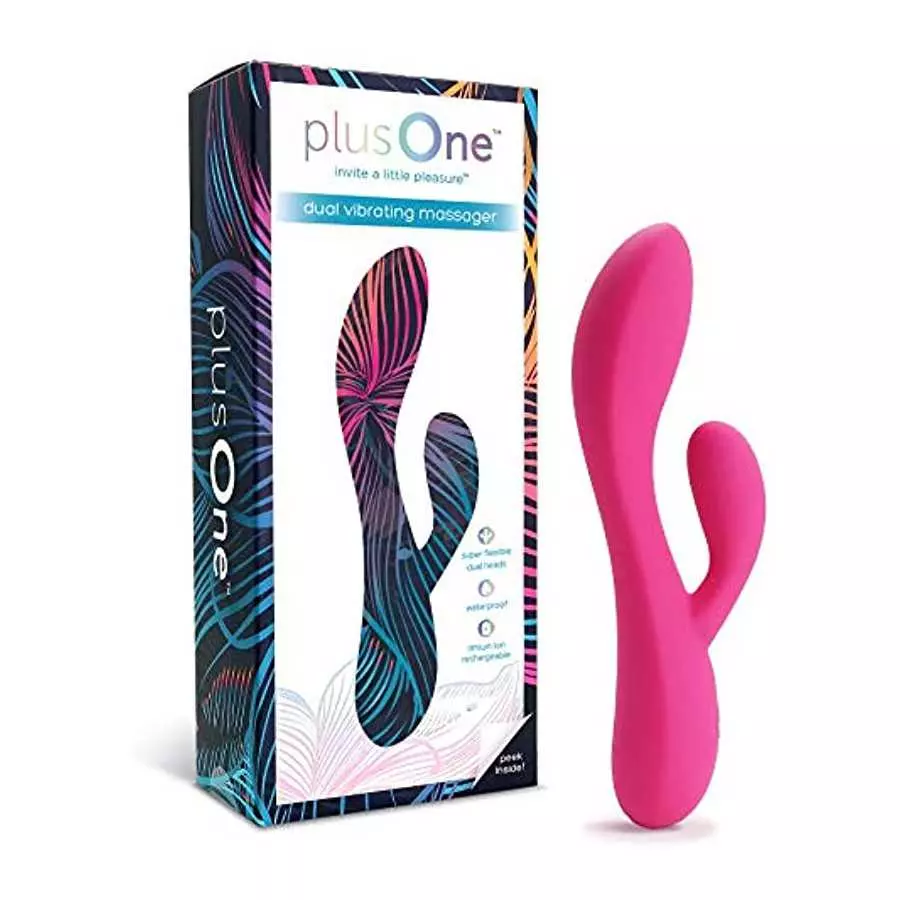 plusOne Rabbit Vibrator for Women - Made of Body-Safe Silicone, Fully Waterproof, USB Rechargeable - Dual Vibrating Massager wit plusOne Rabbit Vibrator for Women - Made of Body-Safe Silicone, Fully Waterproof, USB Rechargeable - Dual Vibrating Massager wit