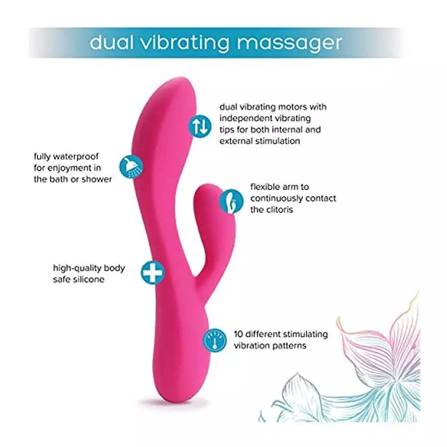 plusOne Rabbit Vibrator for Women - Made of Body-Safe Silicone, Fully Waterproof, USB Rechargeable - Dual Vibrating Massager wit