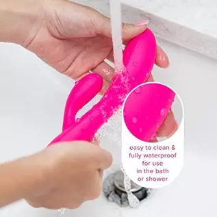 plusOne Rabbit Vibrator for Women - Made of Body-Safe Silicone, Fully Waterproof, USB Rechargeable - Dual Vibrating Massager wit