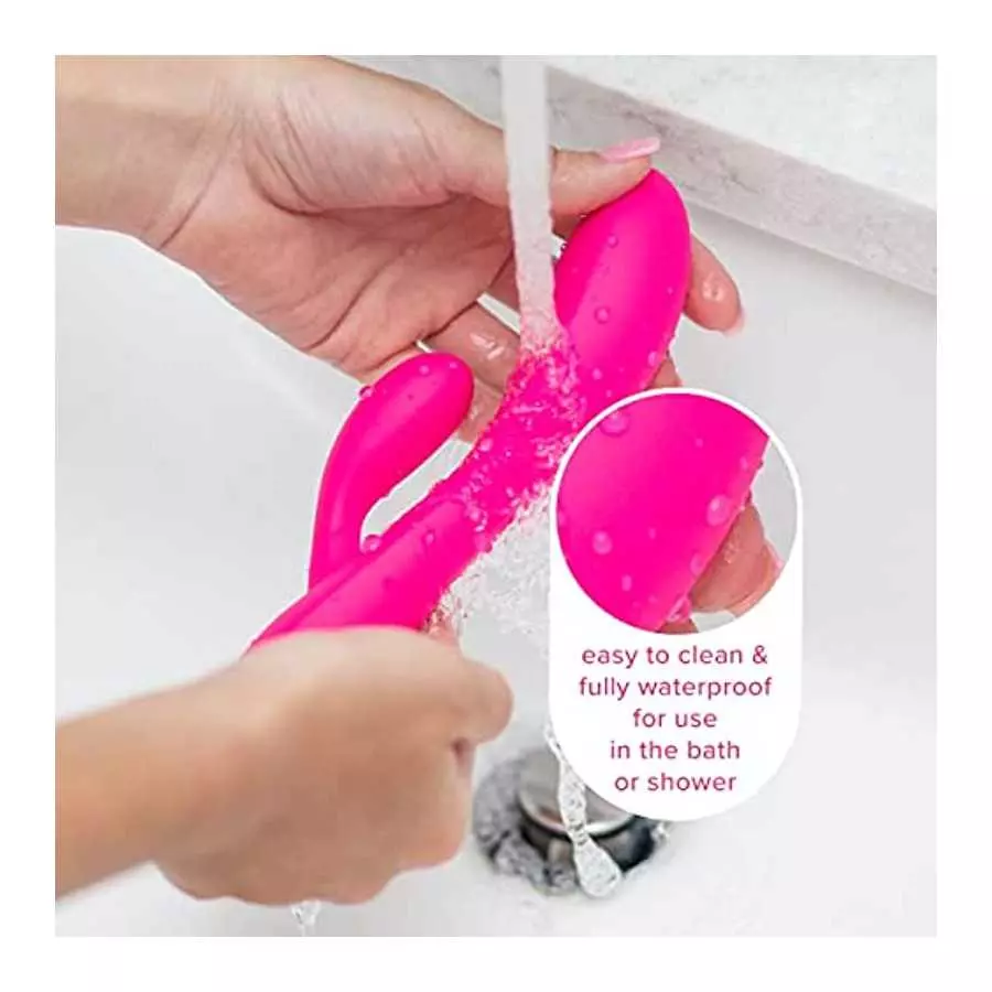 plusOne Rabbit Vibrator for Women - Made of Body-Safe Silicone, Fully Waterproof, USB Rechargeable - Dual Vibrating Massager wit