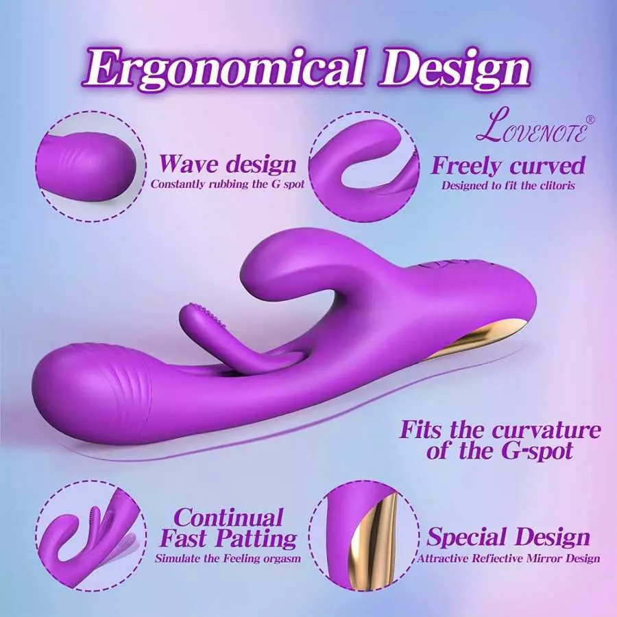 Flapping Vibrator Dildo for Women: G Spot Rabbit Vibrator with 7 Vibration 7 Flapping Modes, Waterproof Clitoralis Stimulator fo