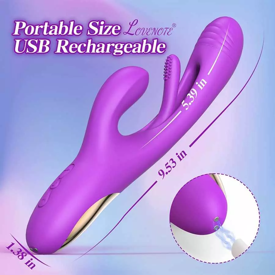 Flapping Vibrator Dildo for Women: G Spot Rabbit Vibrator with 7 Vibration 7 Flapping Modes, Waterproof Clitoralis Stimulator fo
