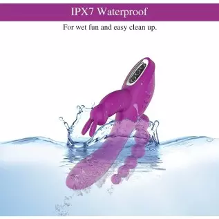 3 in 1 G-Spot Rabbit Anal Dildo Vibrator Adult Sex Toys with 7 Vibrating Modes for Women - Adorime Silicone Waterproof Rechargea